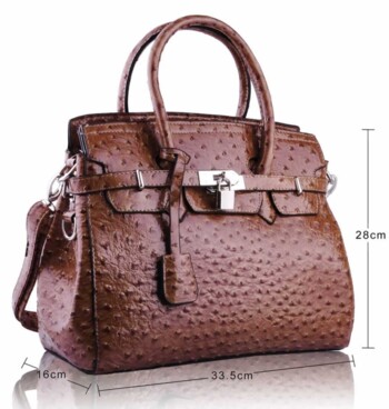 Kabelka s imitací pštrosí kůže LS Fashion LS00140A v barvě nude