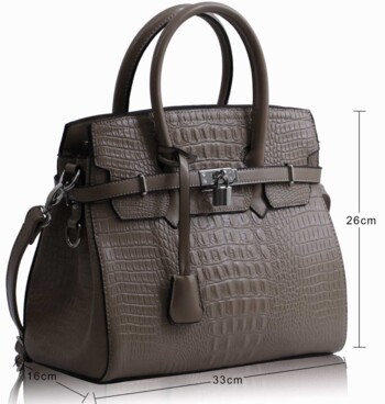 Kabelka v imitaci kroko LS Fashion LS00140C barva nude