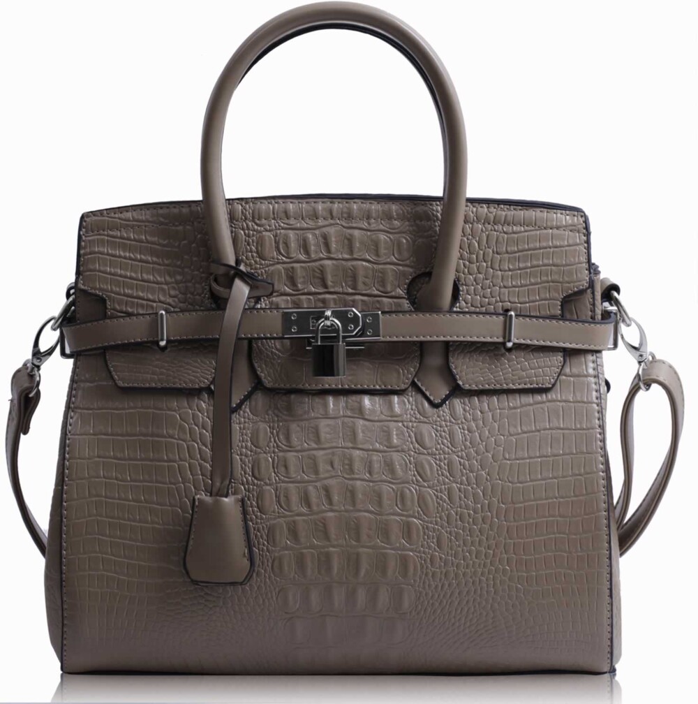 ls nude!0 Kabelka v imitaci kroko LS Fashion LS00140C barva nude - Kabea.cz