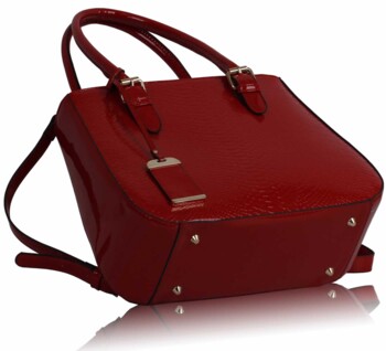 Červená elegantní lesklá kabelka LS00176