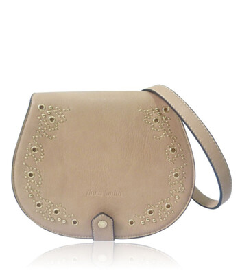Nude pevnější crossbody kabelka Anna Smith S2144