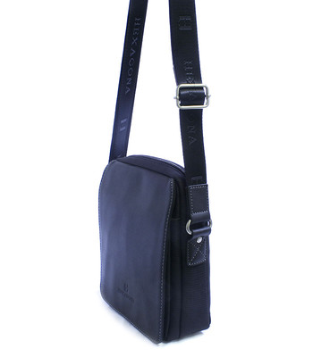 Černá pánská kožená taška přes rameno Hexagona 299162