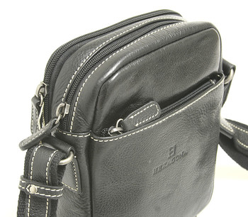 Černá luxusní kožená taška na doklady Hexagona 123477