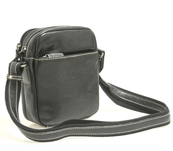 Černá luxusní kožená taška na doklady Hexagona 123477