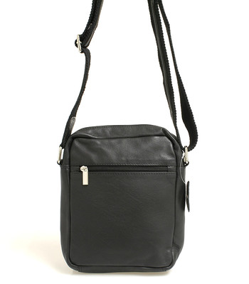 Černá kožená pánská taška přes rameno 52005
