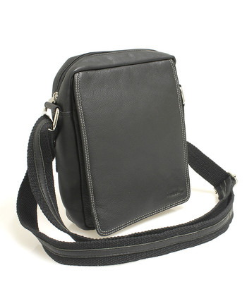 Černá kožená pánská taška přes rameno 52005