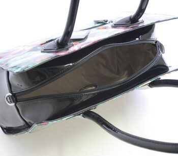 Zelená květovaná kabelka Delami D588 lesklá