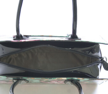 Zelená květovaná kabelka Delami D588 lesklá