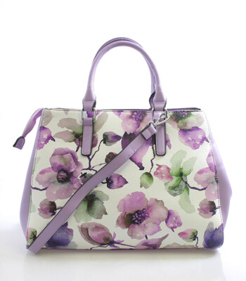 Fialová květovaná kabelka Delami D597