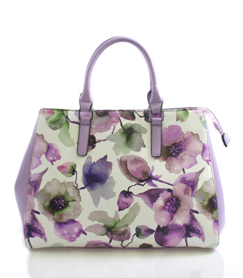 Fialová květovaná kabelka Delami D597