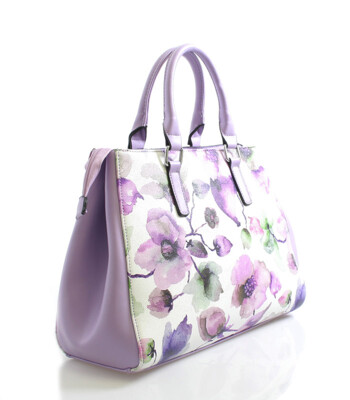 Fialová květovaná kabelka Delami D597