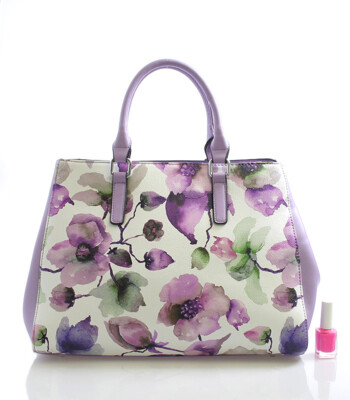 Fialová květovaná kabelka Delami D597