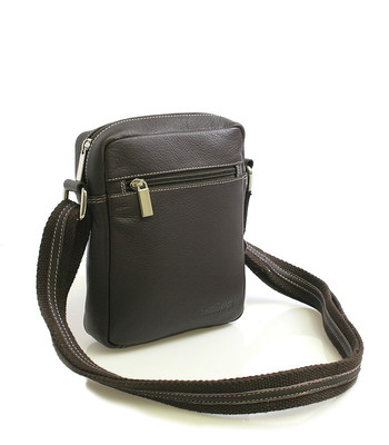 Tmavě-hnědá luxusní kožená taška IG714
