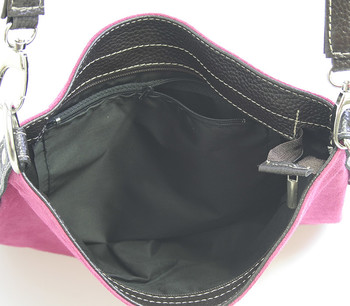 Dámská kabelka černá kožená crossbody - ItalY 10062