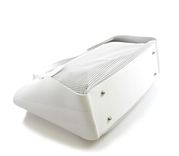 Bílá perforovaná kožená kabelka ItalY 11041