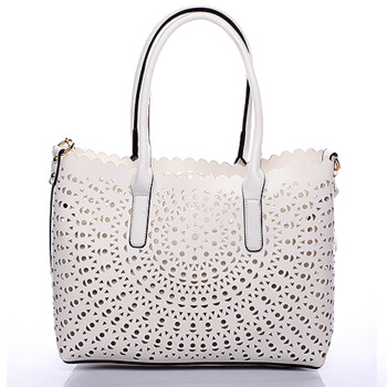 Bílá perforovaná kabelka přes rameno David Jones Graffiti