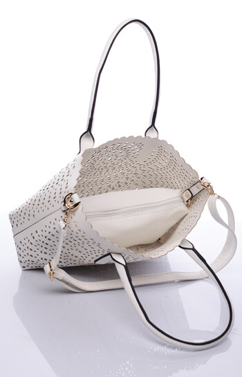 Bílá perforovaná kabelka přes rameno David Jones Graffiti
