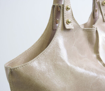 Luxusní pudrová velká kožená kabelka ItalY 12021