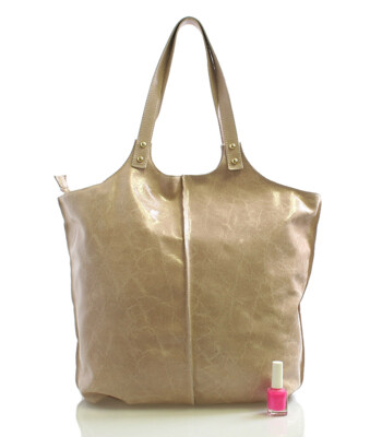 Luxusní pudrová velká kožená kabelka ItalY 12021