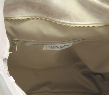 Luxusní pudrová velká kožená kabelka ItalY 12021