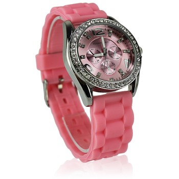 Dámske hodinky s kamínky růžové  - Fashion Only