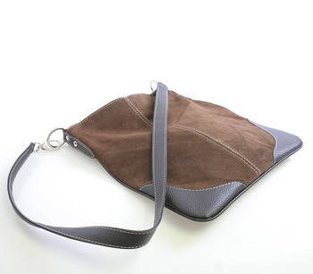 Hnědá kožená crossbody kabelka ItalY 10062