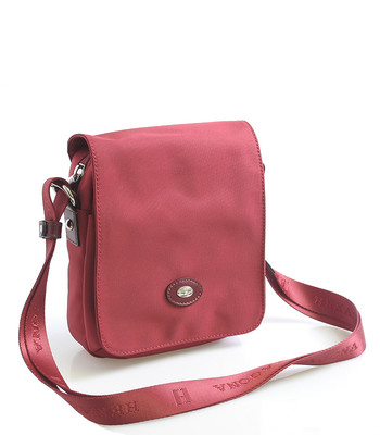 Červená crossbody kabelka Hexagona Nina s koženými detaily