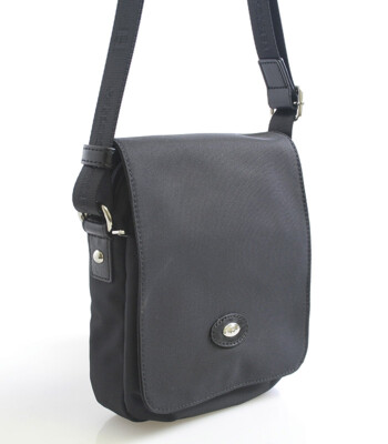 Dámská kabelka černá crossbody s koženými detaily - Hexagona Nina