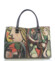 Hnědá kožená kabelka ItalY Picasso s potiskem