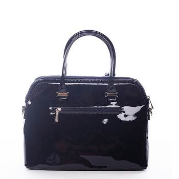 Modrá lakovaná kabelka s chlupem David Jones Annora