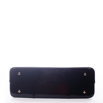 Modrá lakovaná kabelka s chlupem David Jones Annora