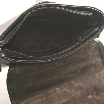 Černá kožená taška přes rameno Hexagona 461326