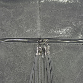 Šedá kožená velká crossbody kabelka ItalY Isabel