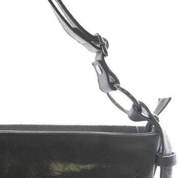 Šedá kožená velká crossbody kabelka ItalY Isabel