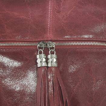 Červená kožená velká crossbody kabelka ItalY Isabel