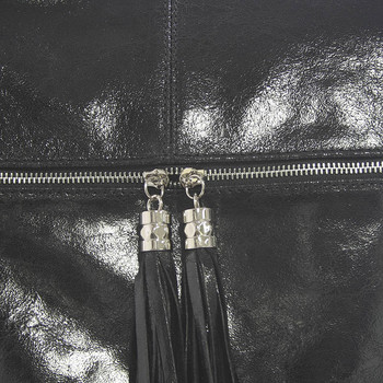 Černá kožená velká crossbody kabelka ItalY Isabel