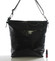 Černá kožená velká crossbody kabelka ItalY Isabel