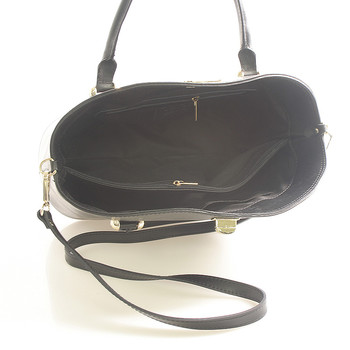 Dámská kabelka černá kožená - ItalY Daria