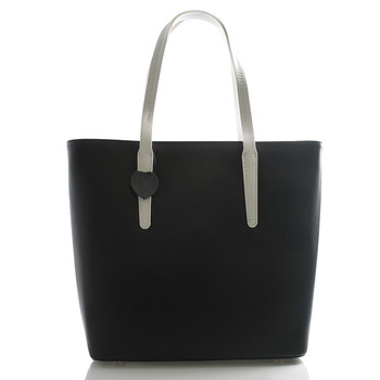 Černá kožená kabelka shopper ItalY Sierra