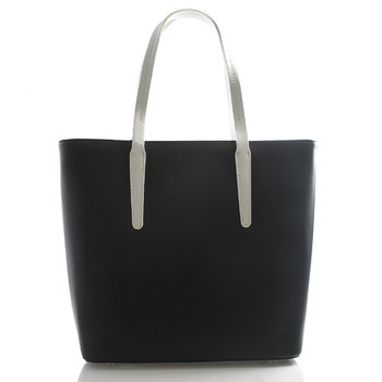 Černá kožená kabelka shopper ItalY Sierra