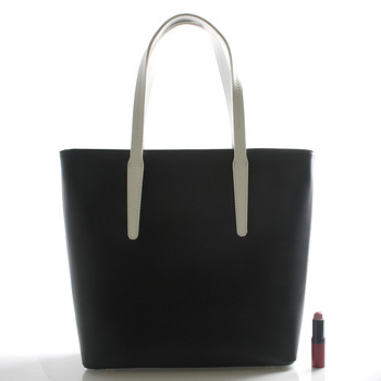 Černá kožená kabelka shopper ItalY Sierra