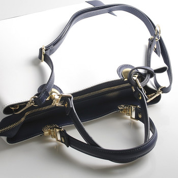 Bílo modrá luxusní kožená kabelka ItalY Roderica