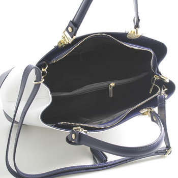 Bílo modrá luxusní kožená kabelka ItalY Roderica