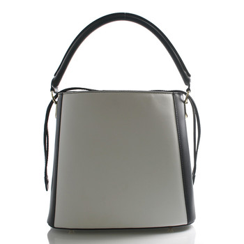 Černo bílá luxusní kožená kabelka ItalY Patricia