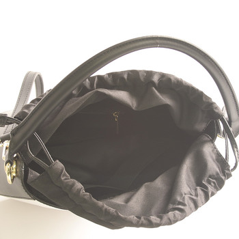 Černo bílá luxusní kožená kabelka ItalY Patricia
