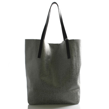 Šedá velká kožená kabelka shopper ItalY Gwen