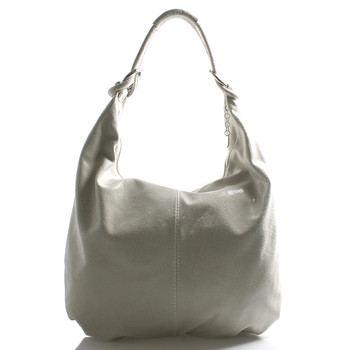 Béžová lesklá kožená kabelka přes rameno ItalY Amadea