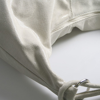 Béžová lesklá kožená kabelka přes rameno ItalY Amadea