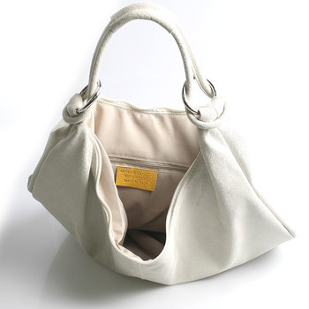 Béžová lesklá kožená kabelka přes rameno ItalY Amadea