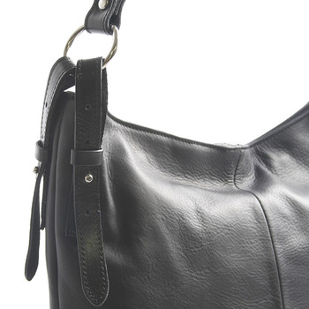 Černá kožená kabelka přes rameno crossbody ItalY Harmony